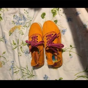 Orange Rocketdog Sneakers with pink laces